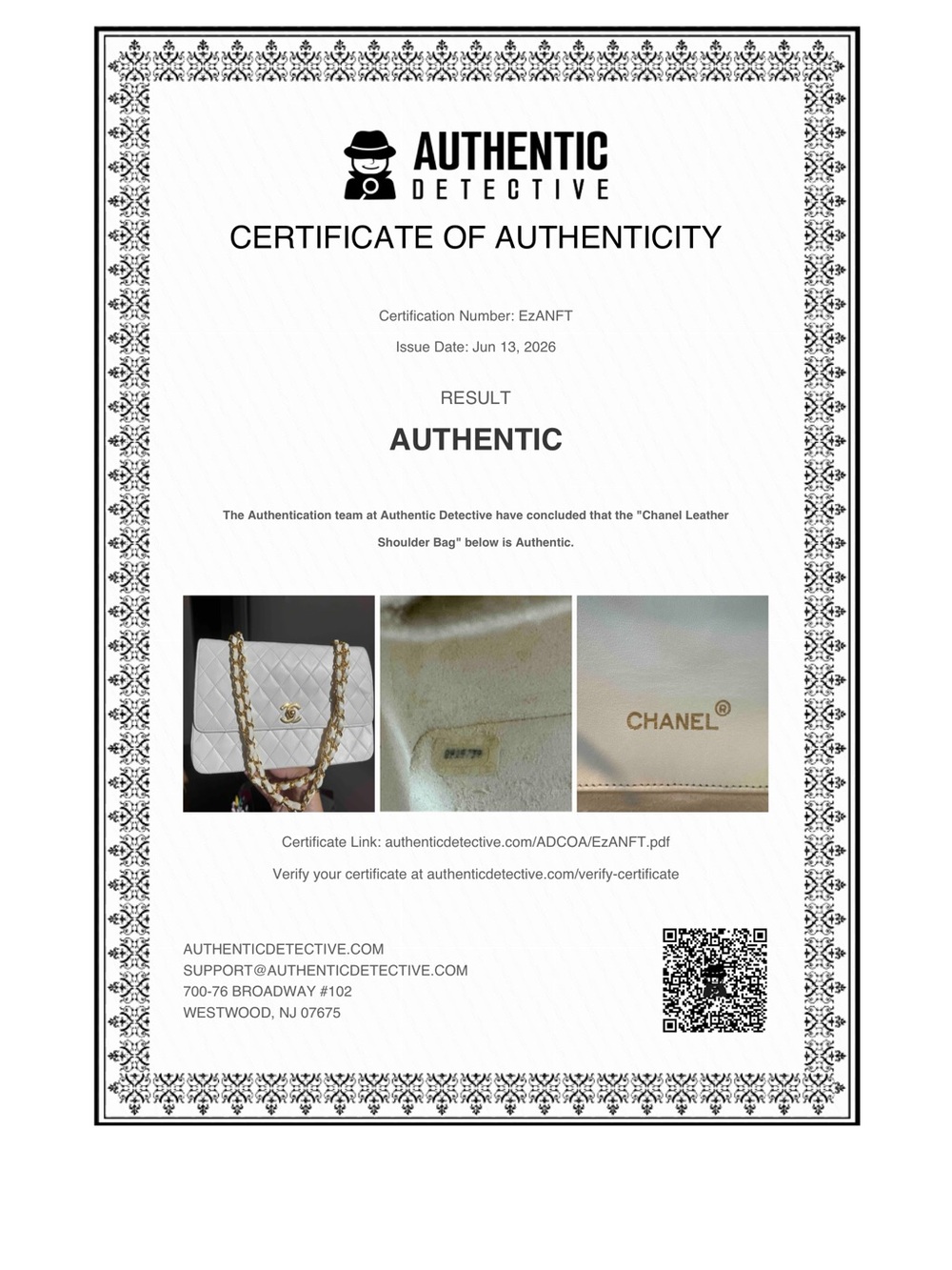 Chanel Vintage Classic Flap Bag | White Lambskin | 24K Gold Hardware, AUTHENTIC - Picture 3 of 17